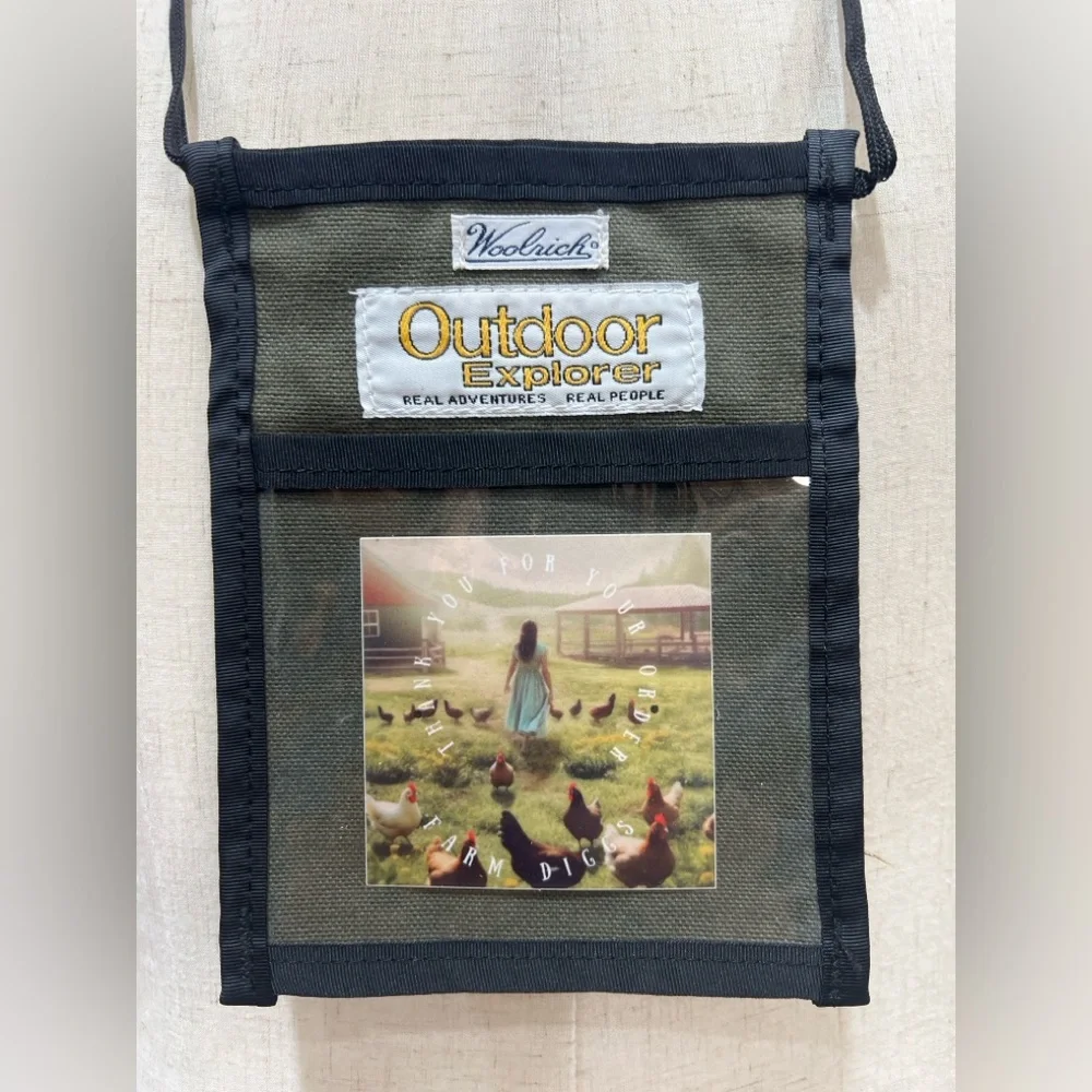 Woolrich Outdoor Explorer Neck ID Pass Holder Canvas Badge Pouch